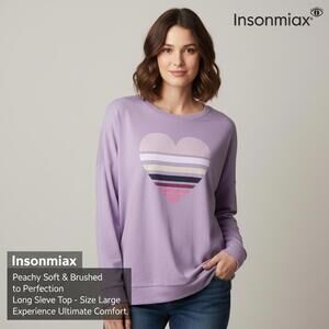 Insonmiax Peachy Soft Brushed Long Sleeve Top w/Heart Design